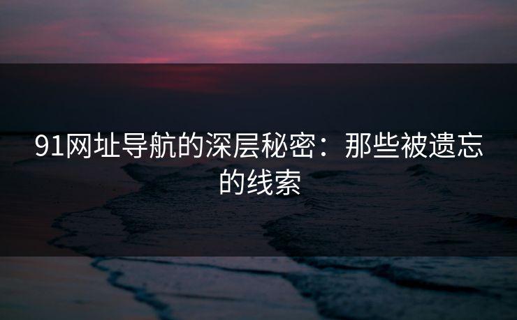 91网址导航的深层秘密：那些被遗忘的线索